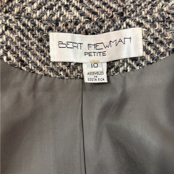 Very Elegant Bert Newman Petite SZ 10 Vintage Tweed Wool Blend Puff Shoulder - Picture 5 of 7